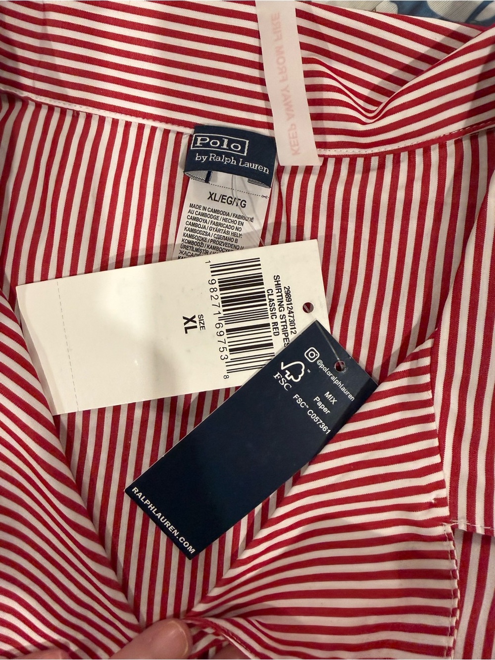 Ralph Lauren Red & White Striped Pajama Set - Picture 9 of 13